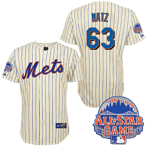 Steven Matz #63 MLB Jersey-New York Mets Men's Authentic All Star White Baseball Jersey